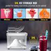 imageVEVOR 110V Commercial Ice Crusher 661LBSH ETL Approved 300W Electric Snow Cone Machine with Dual Blades Stainless Steel Shaved Ice Machine with Safety OnOff Switch for Family Restaurants BarsWhite