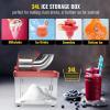 imageVEVOR 110V Commercial Ice Crusher 661LBSH ETL Approved 300W Electric Snow Cone Machine with Dual Blades Stainless Steel Shaved Ice Machine with Safety OnOff Switch for Family Restaurants BarsRed