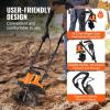 imageVEVOR 12 Amp Electric Tiller 18quot Tilling Width 394quot Tilling Depth Corded Electric TillerCultivator Steel Mn Tines Rototiller for Garden Lawn Soil Digging10 Amp  14 width