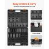 imageVEVOR 12quot Drive Impact Socket Set 65 Piece SAE 38quot to 114quot and Metric 1024mm 6 Point CrV Alloy Steel for Auto Repair EasytoRead Size Markings Rugged Construction Storage Case12 43PCS