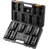 imageVEVOR 12quot Drive Impact Socket Set 65 Piece SAE 38quot to 114quot and Metric 1024mm 6 Point CrV Alloy Steel for Auto Repair EasytoRead Size Markings Rugged Construction Storage Case1 8PCS CRMO