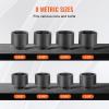 imageVEVOR 12quot Drive Impact Socket Set 65 Piece SAE 38quot to 114quot and Metric 1024mm 6 Point CrV Alloy Steel for Auto Repair EasytoRead Size Markings Rugged Construction Storage Case34 8PCS CRMO