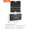 imageVEVOR 12quot Drive Impact Socket Set 65 Piece SAE 38quot to 114quot and Metric 1024mm 6 Point CrV Alloy Steel for Auto Repair EasytoRead Size Markings Rugged Construction Storage Case34 29PCS CRMO
