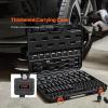 imageVEVOR 12quot Drive Impact Socket Set 65 Piece SAE 38quot to 114quot and Metric 1024mm 6 Point CrV Alloy Steel for Auto Repair EasytoRead Size Markings Rugged Construction Storage Case38 90PCS CRMO