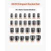 imageVEVOR 12quot Drive Impact Socket Set 65 Piece SAE 38quot to 114quot and Metric 1024mm 6 Point CrV Alloy Steel for Auto Repair EasytoRead Size Markings Rugged Construction Storage Case12 26PCS