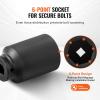 imageVEVOR 12quot Drive Impact Socket Set 65 Piece SAE 38quot to 114quot and Metric 1024mm 6 Point CrV Alloy Steel for Auto Repair EasytoRead Size Markings Rugged Construction Storage Case34 8PCS CRMO
