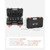 imageVEVOR 12quot Drive Impact Socket Set 65 Piece SAE 38quot to 114quot and Metric 1024mm 6 Point CrV Alloy Steel for Auto Repair EasytoRead Size Markings Rugged Construction Storage Case12 9PCS CRMO