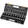 imageVEVOR 12quot Drive Impact Socket Set 65 Piece SAE 38quot to 114quot and Metric 1024mm 6 Point CrV Alloy Steel for Auto Repair EasytoRead Size Markings Rugged Construction Storage Case12 26PCS