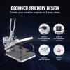 imageVEVOR 15x15 Heat Press Machine 8 in 1 Combo with 30 OZ Tumbler Press ampamp Hat Press Slide Out Heat Press Sublimation Machine for TShirts Hats Caps Tumblers Glass Cans Mugs and Plates Light Green15x15White