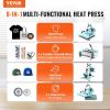 imageVEVOR 15x15 Heat Press Machine 8 in 1 Combo with 30 OZ Tumbler Press ampamp Hat Press Slide Out Heat Press Sublimation Machine for TShirts Hats Caps Tumblers Glass Cans Mugs and Plates Light Green8in115x1530OZGreen