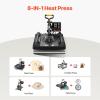 imageVEVOR 15x15 Heat Press Machine 8 in 1 Combo with 30 OZ Tumbler Press ampamp Hat Press Slide Out Heat Press Sublimation Machine for TShirts Hats Caps Tumblers Glass Cans Mugs and Plates Light Green8in115x15Black