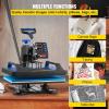 imageVEVOR 15x15 Heat Press Machine 8 in 1 Combo with 30 OZ Tumbler Press ampamp Hat Press Slide Out Heat Press Sublimation Machine for TShirts Hats Caps Tumblers Glass Cans Mugs and Plates Light Green12x15Blue
