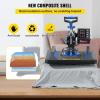 imageVEVOR 15x15 Heat Press Machine 8 in 1 Combo with 30 OZ Tumbler Press ampamp Hat Press Slide Out Heat Press Sublimation Machine for TShirts Hats Caps Tumblers Glass Cans Mugs and Plates Light Green12x15Blue