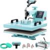 imageVEVOR 15x15 Heat Press Machine 8 in 1 Combo with 30 OZ Tumbler Press ampamp Hat Press Slide Out Heat Press Sublimation Machine for TShirts Hats Caps Tumblers Glass Cans Mugs and Plates Light Green8in115x1530OZGreen