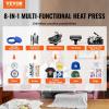 imageVEVOR 15x15 Heat Press Machine 8 in 1 Combo with 30 OZ Tumbler Press ampamp Hat Press Slide Out Heat Press Sublimation Machine for TShirts Hats Caps Tumblers Glass Cans Mugs and Plates Light Green8in115x15Black