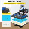 imageVEVOR 15x15 Heat Press Machine 8 in 1 Combo with 30 OZ Tumbler Press ampamp Hat Press Slide Out Heat Press Sublimation Machine for TShirts Hats Caps Tumblers Glass Cans Mugs and Plates Light Green12x15Blue