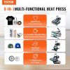 imageVEVOR 15x15 Heat Press Machine 8 in 1 Combo with 30 OZ Tumbler Press ampamp Hat Press Slide Out Heat Press Sublimation Machine for TShirts Hats Caps Tumblers Glass Cans Mugs and Plates Light Green8in112x1530OZGreen