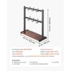 imageVEVOR 2 Tier Coffee Bar Organizer for Countertop Multifunctional Mug Holder and Coffee Station 12 Movable Hooks and 2 Shelves for Coffee Accessories Storage and Display Home Office Matte Black16 HooksWood Mug