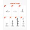 imageVEVOR 2 Tier Coffee Bar Organizer for Countertop Multifunctional Mug Holder and Coffee Station 12 Movable Hooks and 2 Shelves for Coffee Accessories Storage and Display Home Office Matte Black8 HooksTree