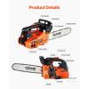 imageVEVOR 20inch 62CC Gas Powered Chainsaw 38 HP 2 Stroke Engine Gas Power Chainsaws with NonSlip Handle Gas Chainsaws with Dual Fuel Tanks For Wood Cutting Tree Trimming and Land Clearing254CC 12inch