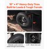 imageVEVOR 22 CuFt 1600Lbs Steel ATV UTV Trailer Tow Behind Dump Cart Heavy Duty Pull Behind Utility Dump Trailer for Lawn Mower Trailer Tractor Garden Yard with Removable Rear Panel500Lbs10cuft