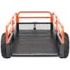 imageVEVOR 22 CuFt 1600Lbs Steel ATV UTV Trailer Tow Behind Dump Cart Heavy Duty Pull Behind Utility Dump Trailer for Lawn Mower Trailer Tractor Garden Yard with Removable Rear Panel1500pound15cuft