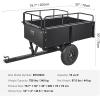 imageVEVOR 22 CuFt 1600Lbs Steel ATV UTV Trailer Tow Behind Dump Cart Heavy Duty Pull Behind Utility Dump Trailer for Lawn Mower Trailer Tractor Garden Yard with Removable Rear Panel750pound15cuft