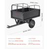 imageVEVOR 22 CuFt 1600Lbs Steel ATV UTV Trailer Tow Behind Dump Cart Heavy Duty Pull Behind Utility Dump Trailer for Lawn Mower Trailer Tractor Garden Yard with Removable Rear Panel600Lbs17cuft