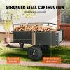 imageVEVOR 22 CuFt 1600Lbs Steel ATV UTV Trailer Tow Behind Dump Cart Heavy Duty Pull Behind Utility Dump Trailer for Lawn Mower Trailer Tractor Garden Yard with Removable Rear Panel750pound15cuft