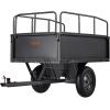 imageVEVOR 22 CuFt 1600Lbs Steel ATV UTV Trailer Tow Behind Dump Cart Heavy Duty Pull Behind Utility Dump Trailer for Lawn Mower Trailer Tractor Garden Yard with Removable Rear Panel600Lbs17cuft