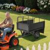 imageVEVOR 22 CuFt 1600Lbs Steel ATV UTV Trailer Tow Behind Dump Cart Heavy Duty Pull Behind Utility Dump Trailer for Lawn Mower Trailer Tractor Garden Yard with Removable Rear Panel600Lbs17cuft