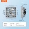 imageVEVOR 24 Inch Shutter Exhaust Fan Wall Mounted HighSpeed 3320CFM Vent Fan For Garages Shops Greenhouse Attic Ventilation AC Motor Fan Only16 Inch