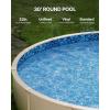 imageVEVOR 24ft Round Above Ground Pool Liner Unibead Pool Liners Standard Gauge 52inch Wall Height Designed for Steel Sided AboveGround Swimming PoolsRound