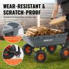imageVEVOR 4 CuFt 600lbs Poly Garden Cart Dump Wagon Heavy Duty 4 Wheel Wheelbarrow Yard Cart Dump Wagon with 10in All Terrain Wheels Steel Frame and Quick Release System800lbs