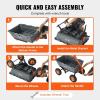 imageVEVOR 4 CuFt 600lbs Poly Garden Cart Dump Wagon Heavy Duty 4 Wheel Wheelbarrow Yard Cart Dump Wagon with 10in All Terrain Wheels Steel Frame and Quick Release System1500lbs