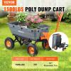 imageVEVOR 4 CuFt 600lbs Poly Garden Cart Dump Wagon Heavy Duty 4 Wheel Wheelbarrow Yard Cart Dump Wagon with 10in All Terrain Wheels Steel Frame and Quick Release System1500lbs