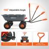 imageVEVOR 4 CuFt 600lbs Poly Garden Cart Dump Wagon Heavy Duty 4 Wheel Wheelbarrow Yard Cart Dump Wagon with 10in All Terrain Wheels Steel Frame and Quick Release System800lbs