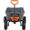 imageVEVOR 4 CuFt 600lbs Poly Garden Cart Dump Wagon Heavy Duty 4 Wheel Wheelbarrow Yard Cart Dump Wagon with 10in All Terrain Wheels Steel Frame and Quick Release System800lbs