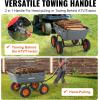 imageVEVOR 4 CuFt 600lbs Poly Garden Cart Dump Wagon Heavy Duty 4 Wheel Wheelbarrow Yard Cart Dump Wagon with 10in All Terrain Wheels Steel Frame and Quick Release System1200LBS