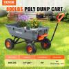 imageVEVOR 4 CuFt 600lbs Poly Garden Cart Dump Wagon Heavy Duty 4 Wheel Wheelbarrow Yard Cart Dump Wagon with 10in All Terrain Wheels Steel Frame and Quick Release System800lbs