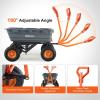 imageVEVOR 4 CuFt 600lbs Poly Garden Cart Dump Wagon Heavy Duty 4 Wheel Wheelbarrow Yard Cart Dump Wagon with 10in All Terrain Wheels Steel Frame and Quick Release System1500lbs