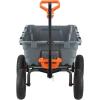 imageVEVOR 4 CuFt 600lbs Poly Garden Cart Dump Wagon Heavy Duty 4 Wheel Wheelbarrow Yard Cart Dump Wagon with 10in All Terrain Wheels Steel Frame and Quick Release System1200LBS