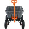 imageVEVOR 4 CuFt 600lbs Poly Garden Cart Dump Wagon Heavy Duty 4 Wheel Wheelbarrow Yard Cart Dump Wagon with 10in All Terrain Wheels Steel Frame and Quick Release System1500lbs