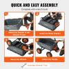 imageVEVOR 4 CuFt 600lbs Poly Garden Cart Dump Wagon Heavy Duty 4 Wheel Wheelbarrow Yard Cart Dump Wagon with 10in All Terrain Wheels Steel Frame and Quick Release System1200LBS