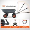 imageVEVOR 4 CuFt 600lbs Poly Garden Cart Dump Wagon Heavy Duty 4 Wheel Wheelbarrow Yard Cart Dump Wagon with 10in All Terrain Wheels Steel Frame and Quick Release SystemPoly600lbs
