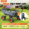 imageVEVOR 4 CuFt 600lbs Poly Garden Cart Dump Wagon Heavy Duty 4 Wheel Wheelbarrow Yard Cart Dump Wagon with 10in All Terrain Wheels Steel Frame and Quick Release SystemPoly600lbs