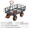 imageVEVOR 400lbs Steel Garden Dump Cart Heavy Duty Garden Wagon Yard Dump Wagon with Removable Sides Convert to Flatbed Utility Liner 10in All Terrain WheelsSteel400lbs