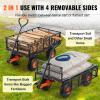 imageVEVOR 400lbs Steel Garden Dump Cart Heavy Duty Garden Wagon Yard Dump Wagon with Removable Sides Convert to Flatbed Utility Liner 10in All Terrain WheelsSteel400lbs