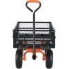 imageVEVOR 400lbs Steel Garden Dump Cart Heavy Duty Garden Wagon Yard Dump Wagon with Removable Sides Convert to Flatbed Utility Liner 10in All Terrain Wheels880lbs