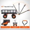imageVEVOR 400lbs Steel Garden Dump Cart Heavy Duty Garden Wagon Yard Dump Wagon with Removable Sides Convert to Flatbed Utility Liner 10in All Terrain WheelsSteel400lbs